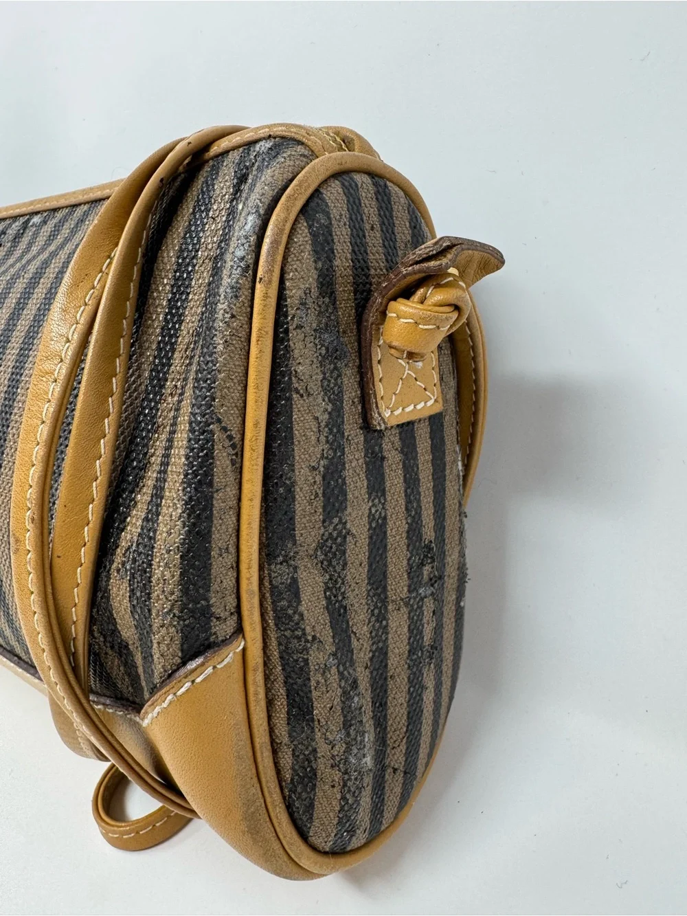 Fendi vintage leather stripped crossbody bag